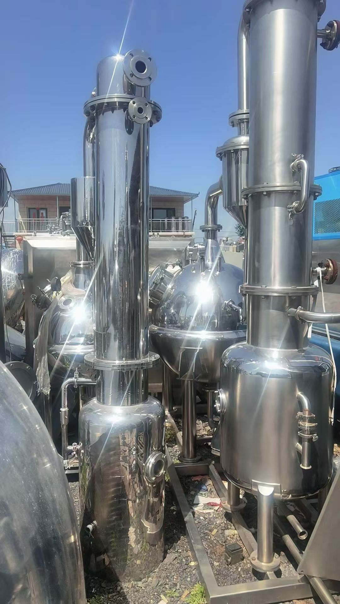 转让二手浓缩蒸发器 一套容积500升食品级球型浓缩蒸发器