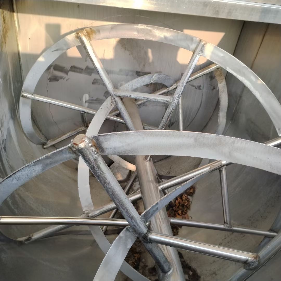 轉(zhuǎn)讓二手螺帶混合機(jī) 一臺(tái)容積2立方全不銹鋼臥式螺帶混合機(jī)