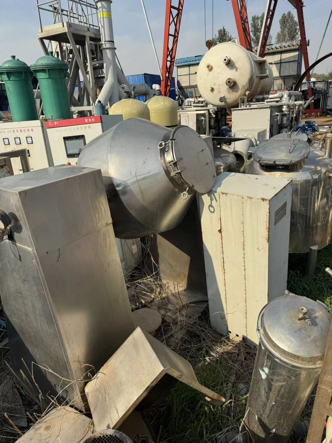 轉(zhuǎn)讓二手雙錐干燥機 兩臺容積200升實驗型不銹鋼雙錐干燥機