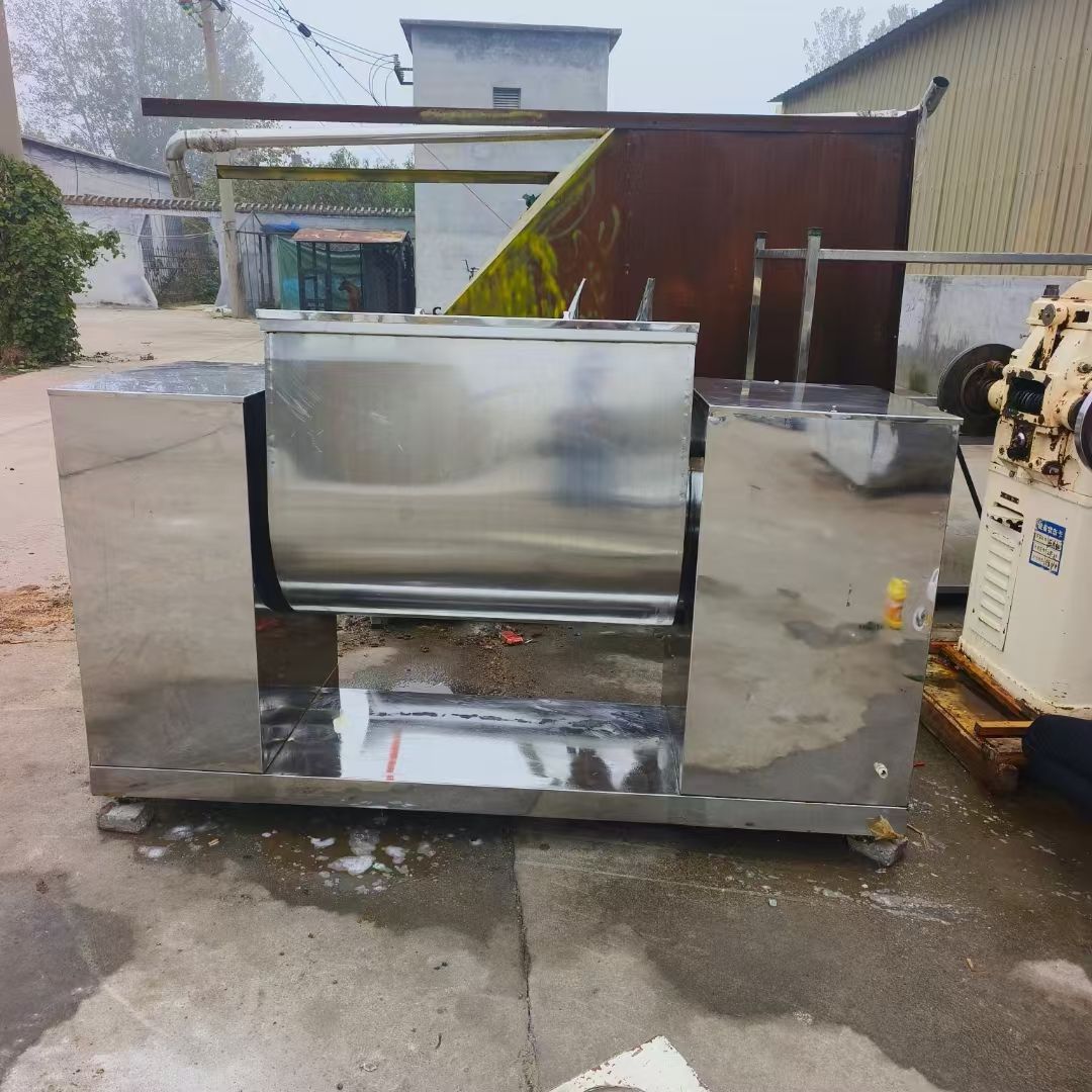 轉(zhuǎn)讓二手槽型混合機(jī) 一臺(tái)容積600L全不銹鋼臥式槽型混合機(jī)
