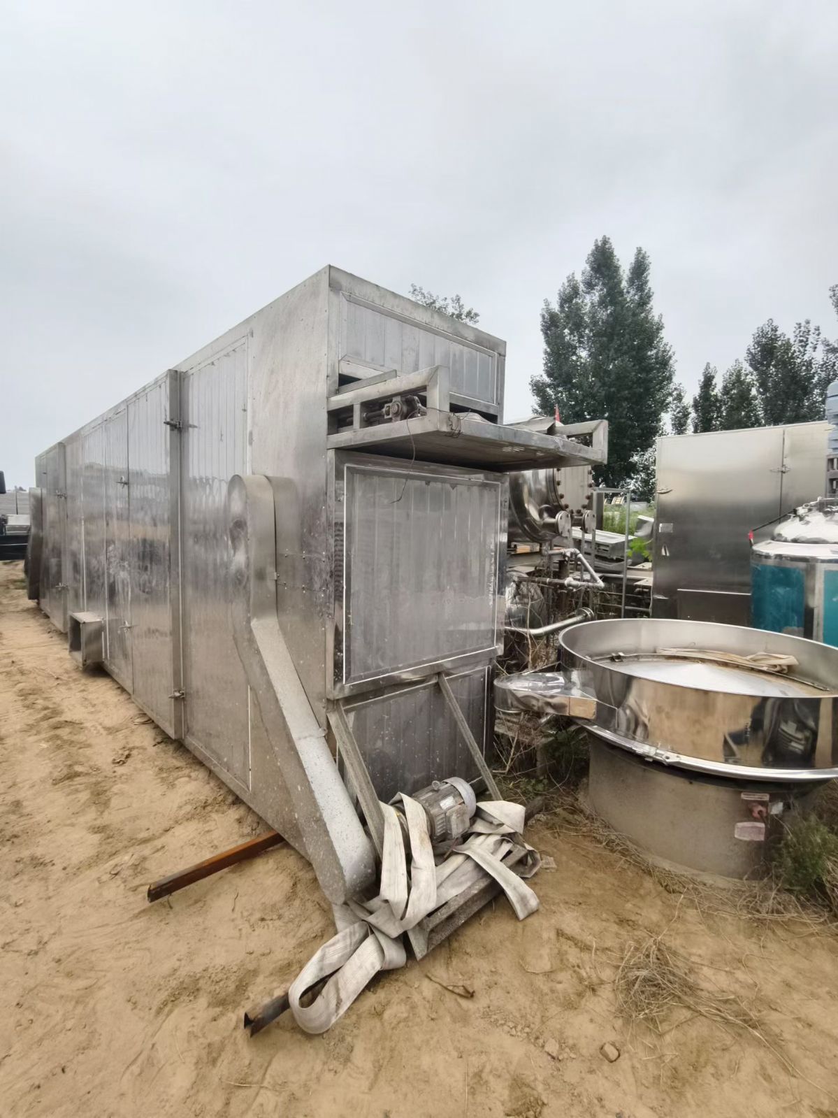 转让二手网带烘干机 一套10米5层带宽1米蒸汽加热网带烘干机