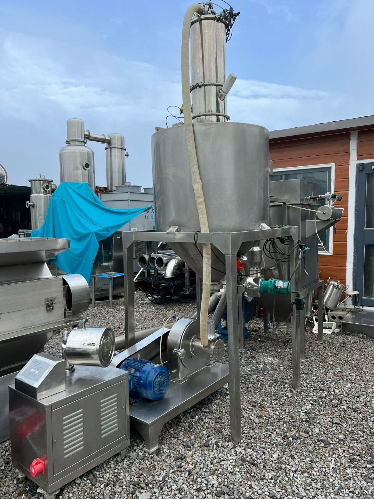 转让二手粉碎机组 一套30型中草药带除尘粉碎机租