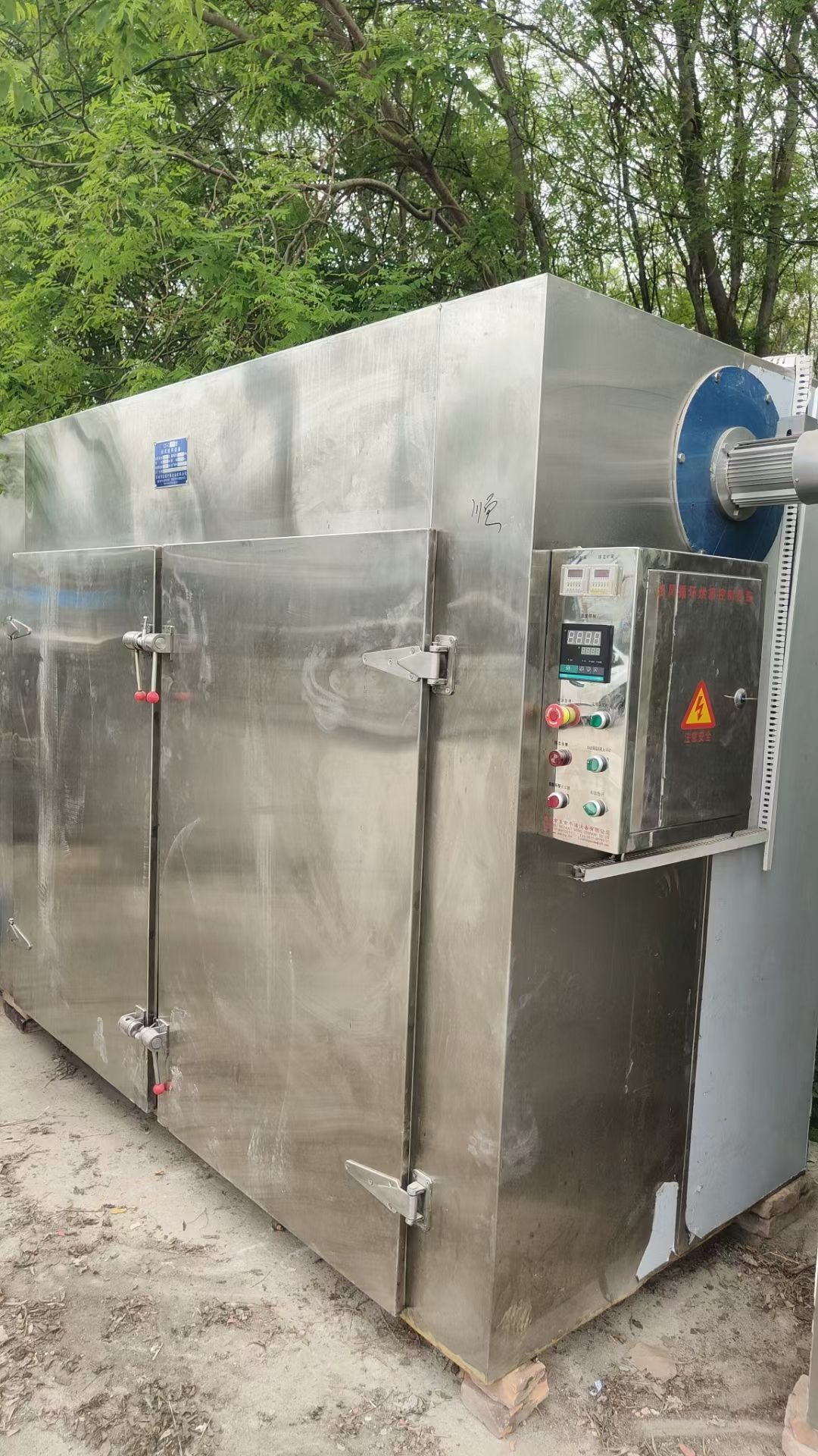 轉(zhuǎn)讓二手熱風(fēng)烘箱 一臺兩門兩車電加熱48盤熱風(fēng)循環(huán)烘箱