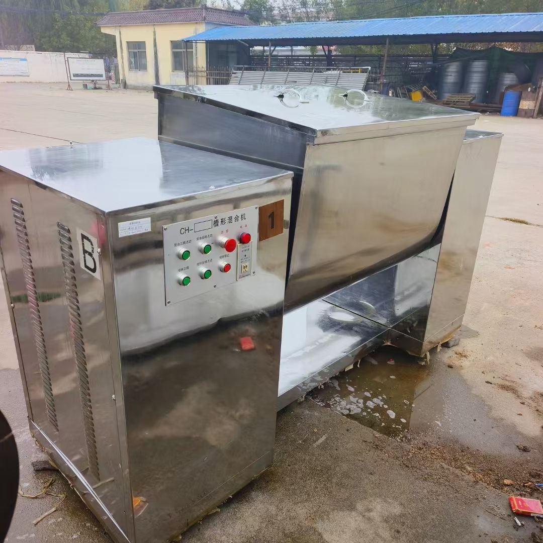 轉(zhuǎn)讓二手槽型混合機(jī) 一臺(tái)容積600L全不銹鋼臥式槽型混合機(jī)