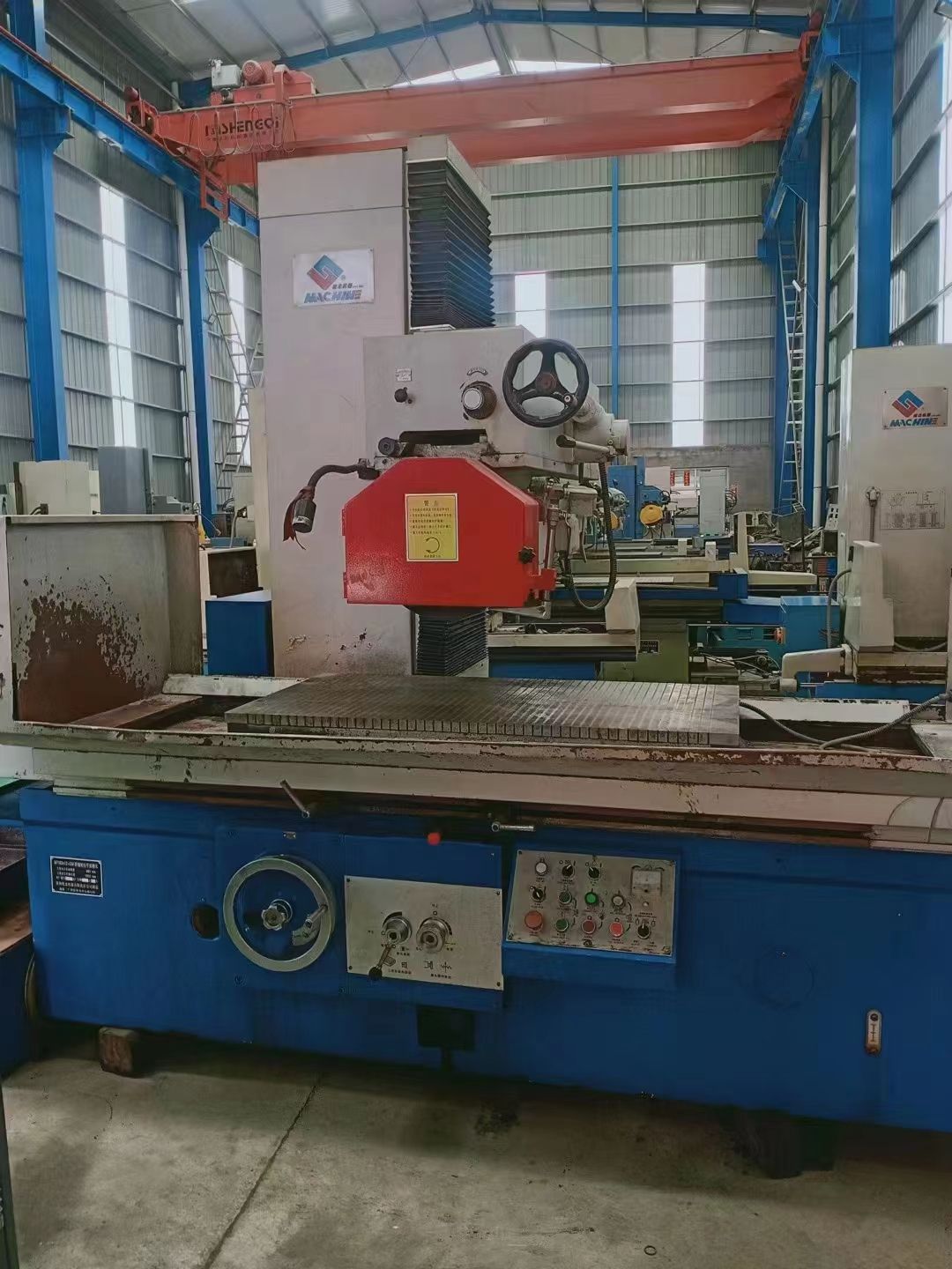 轉(zhuǎn)讓二手桂北M7163x12-GM臥軸矩臺(tái)平面磨二手7163平面磨