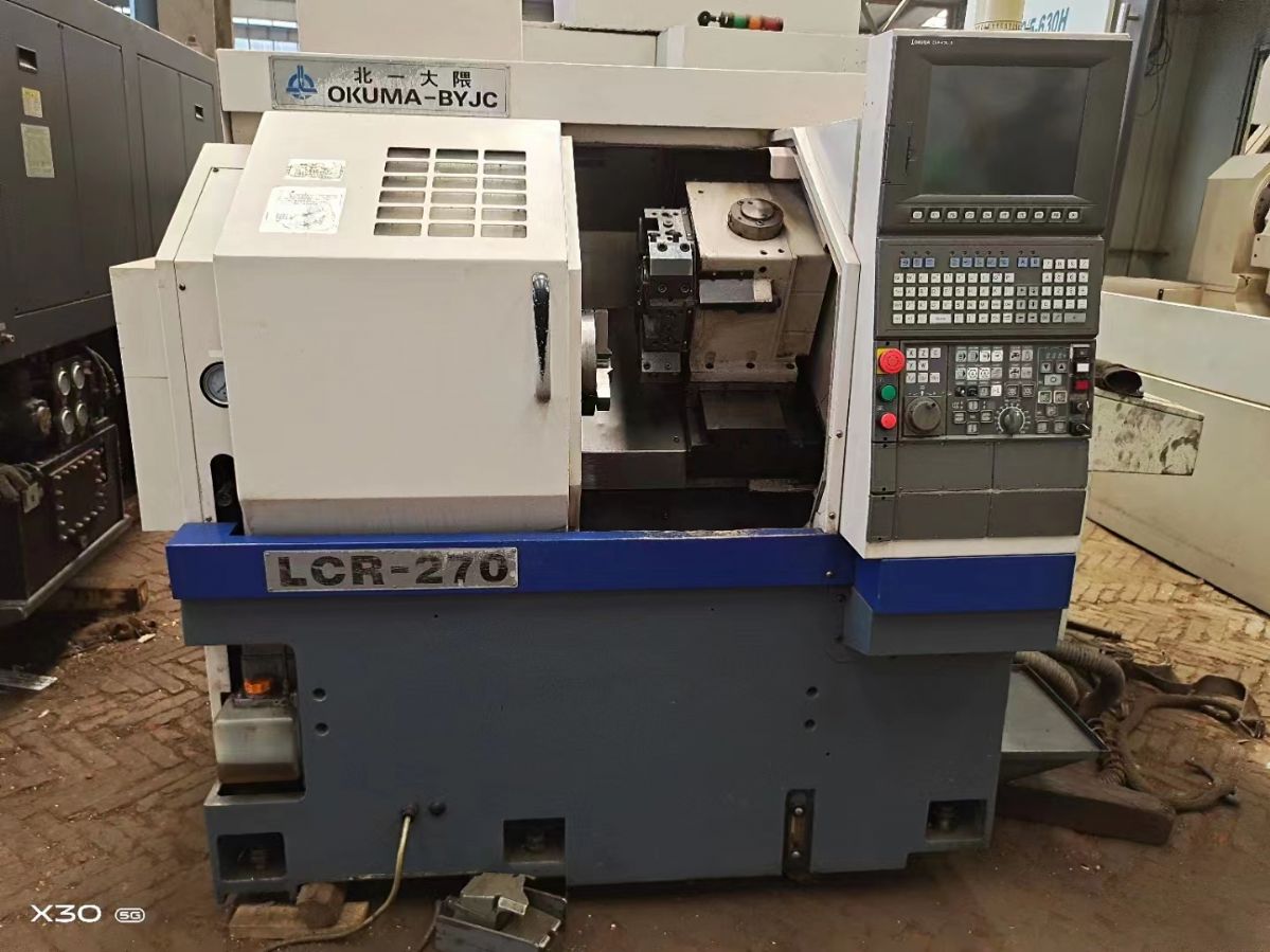 出售二手北一大隈LCR-270數(shù)控斜身車8寸液壓卡盤