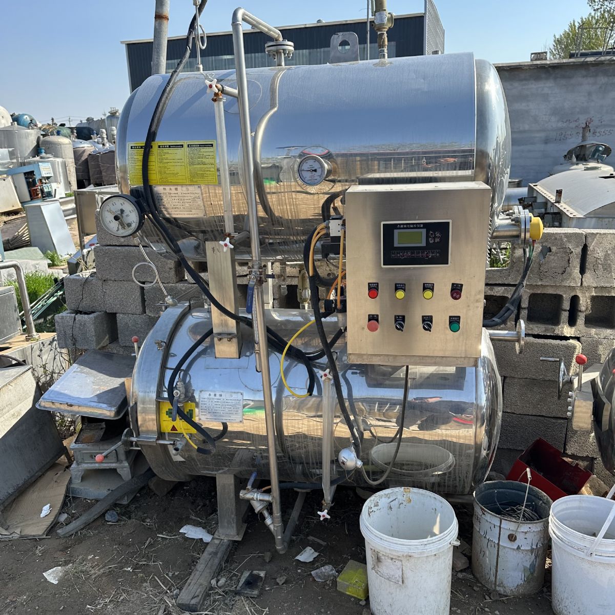 閑置轉讓0.55立方全自動電加熱殺菌鍋 二手0.57蒸汽殺菌鍋