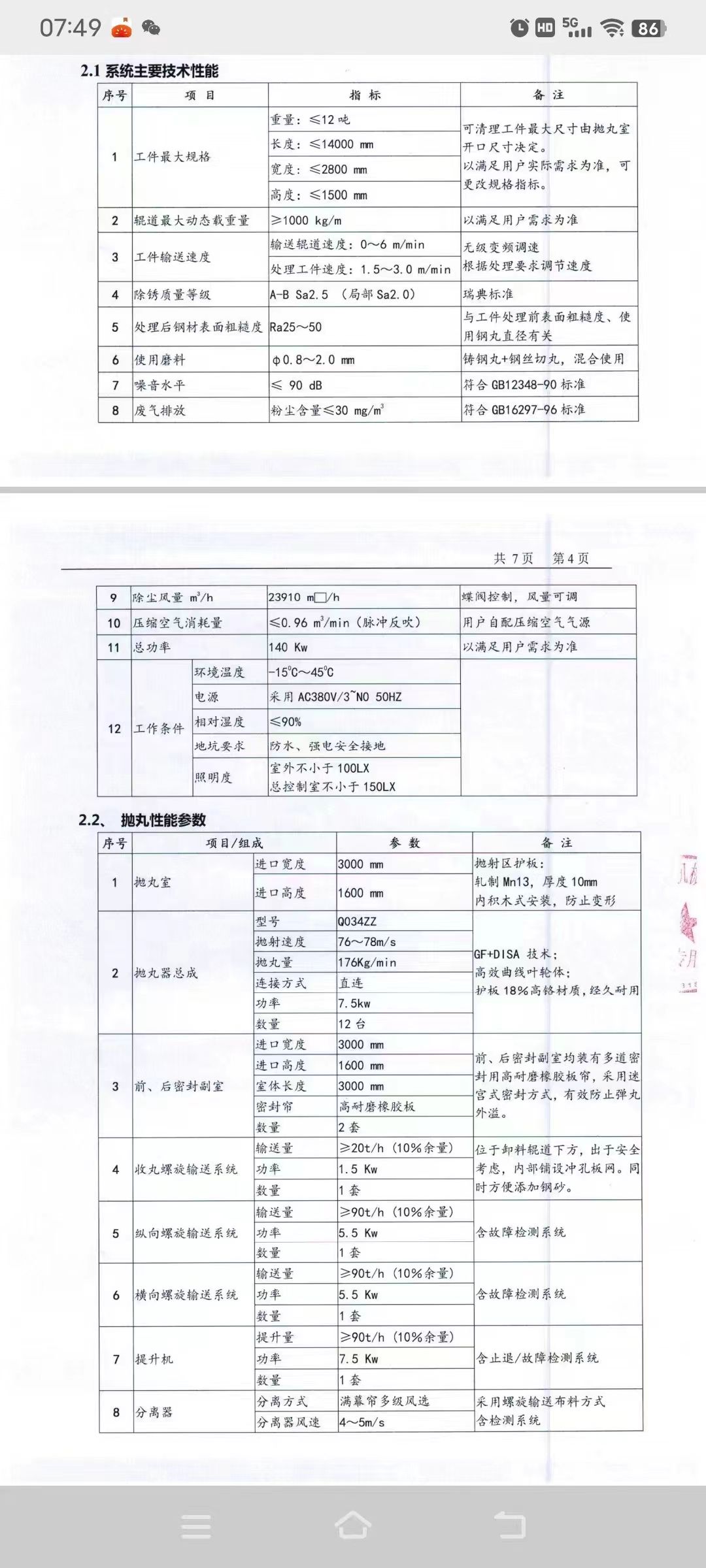 寬三米，高一米六，大型通過拋丸機低價出售