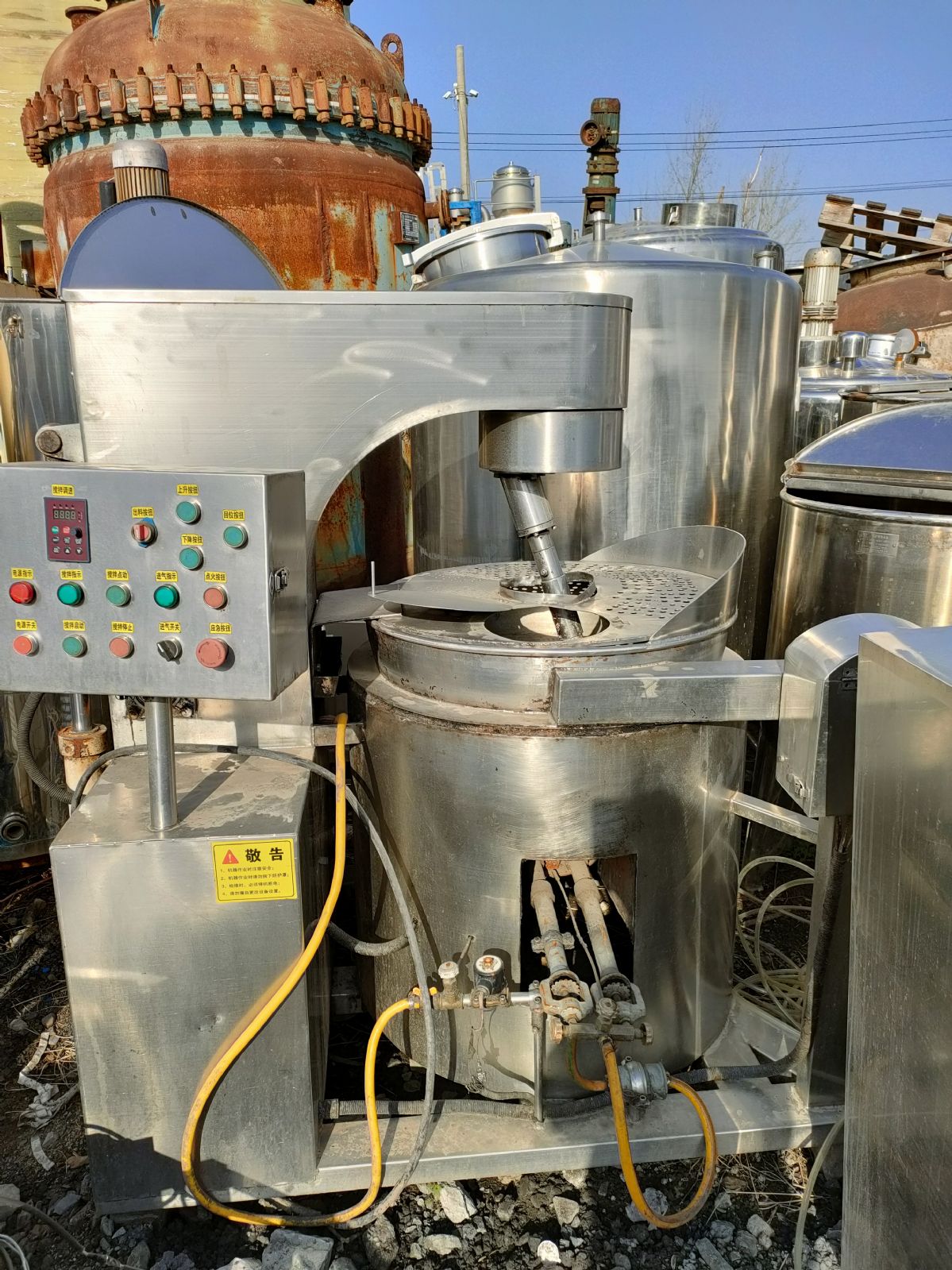 二手行星攪拌夾層鍋二手?500升電加熱行星炒鍋