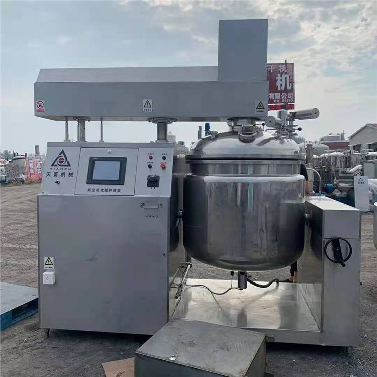 出售二手300升真空均質(zhì)乳化機(jī) 沙拉醬膏霜密封式高剪切均質(zhì)混合