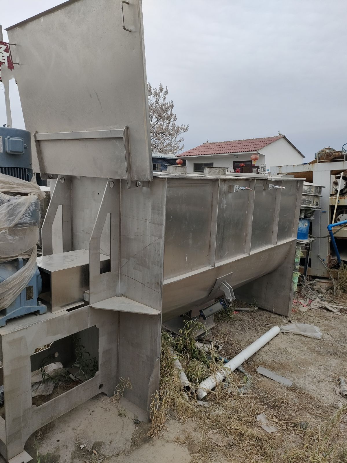 二手混合機(jī)二手螺帶混合機(jī)二手10噸不銹鋼螺帶混合機(jī)
