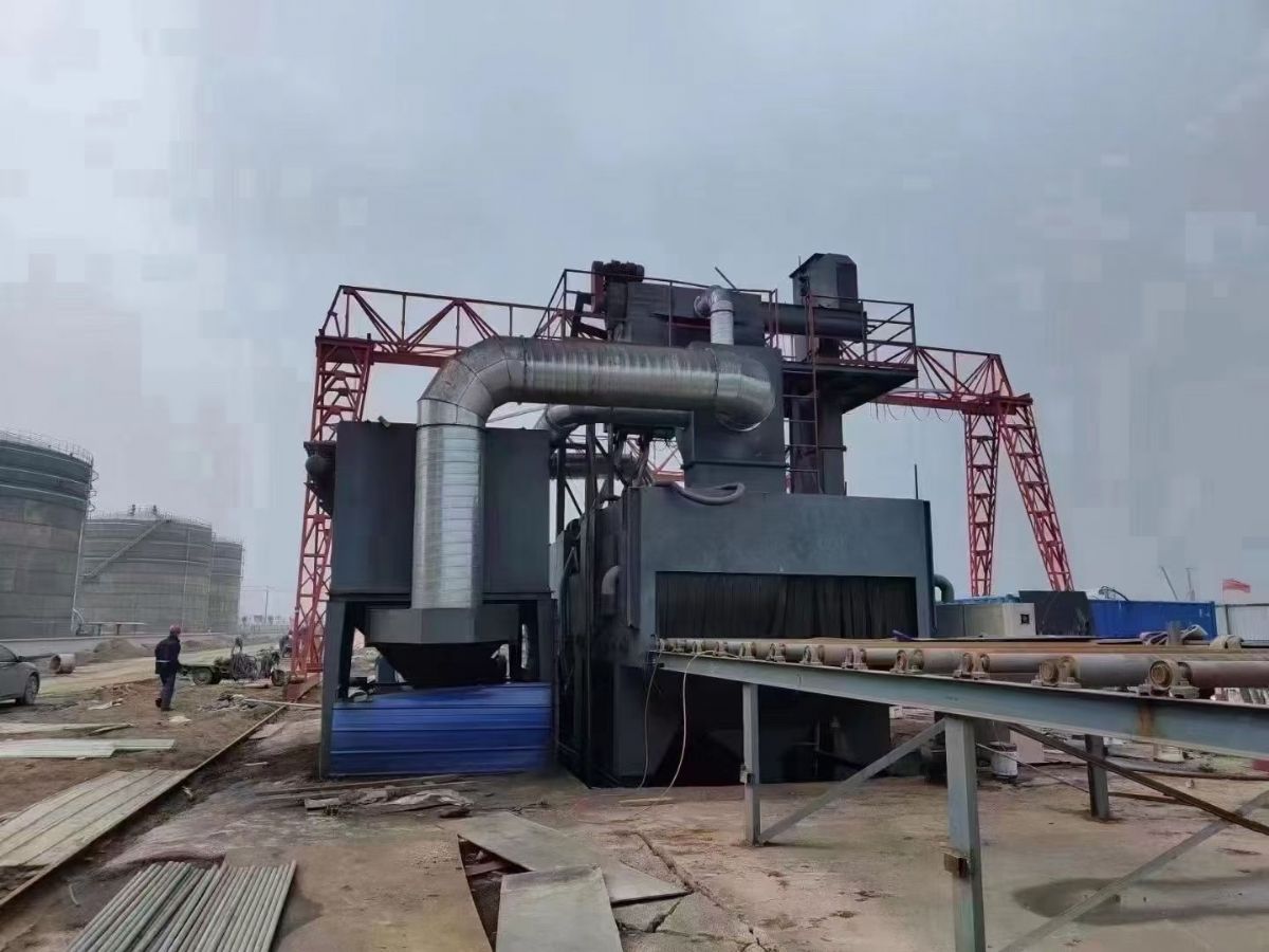 九成新通過式鋼板線拋丸機(jī)