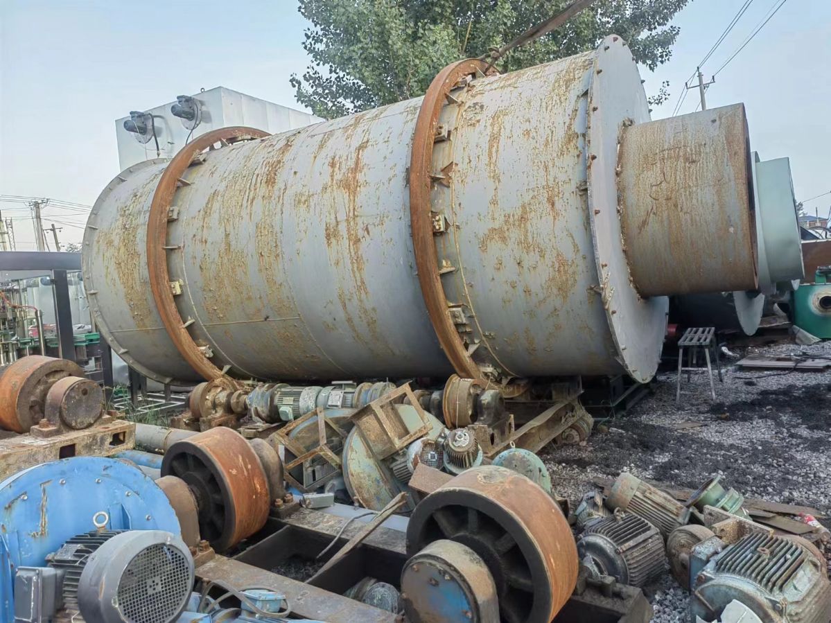 出售二手矿粉三筒烘干机 转筒烘干机 二手有机肥滚筒烘干机