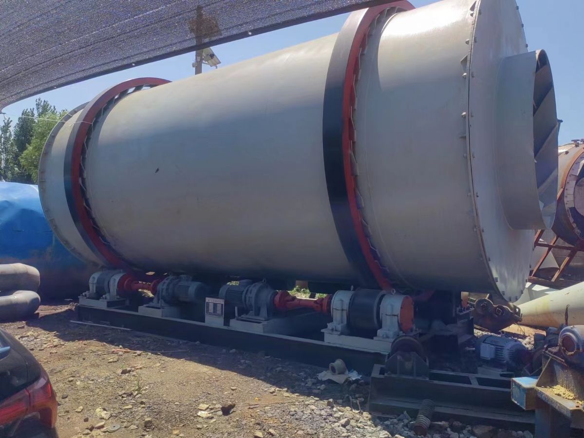 出售二手矿粉三筒烘干机 转筒烘干机 二手有机肥滚筒烘干机