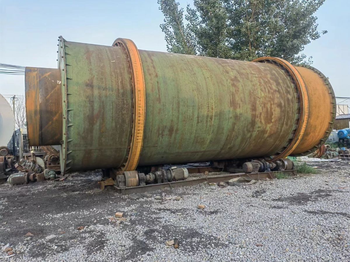 出售二手矿粉三筒烘干机 转筒烘干机 二手有机肥滚筒烘干机