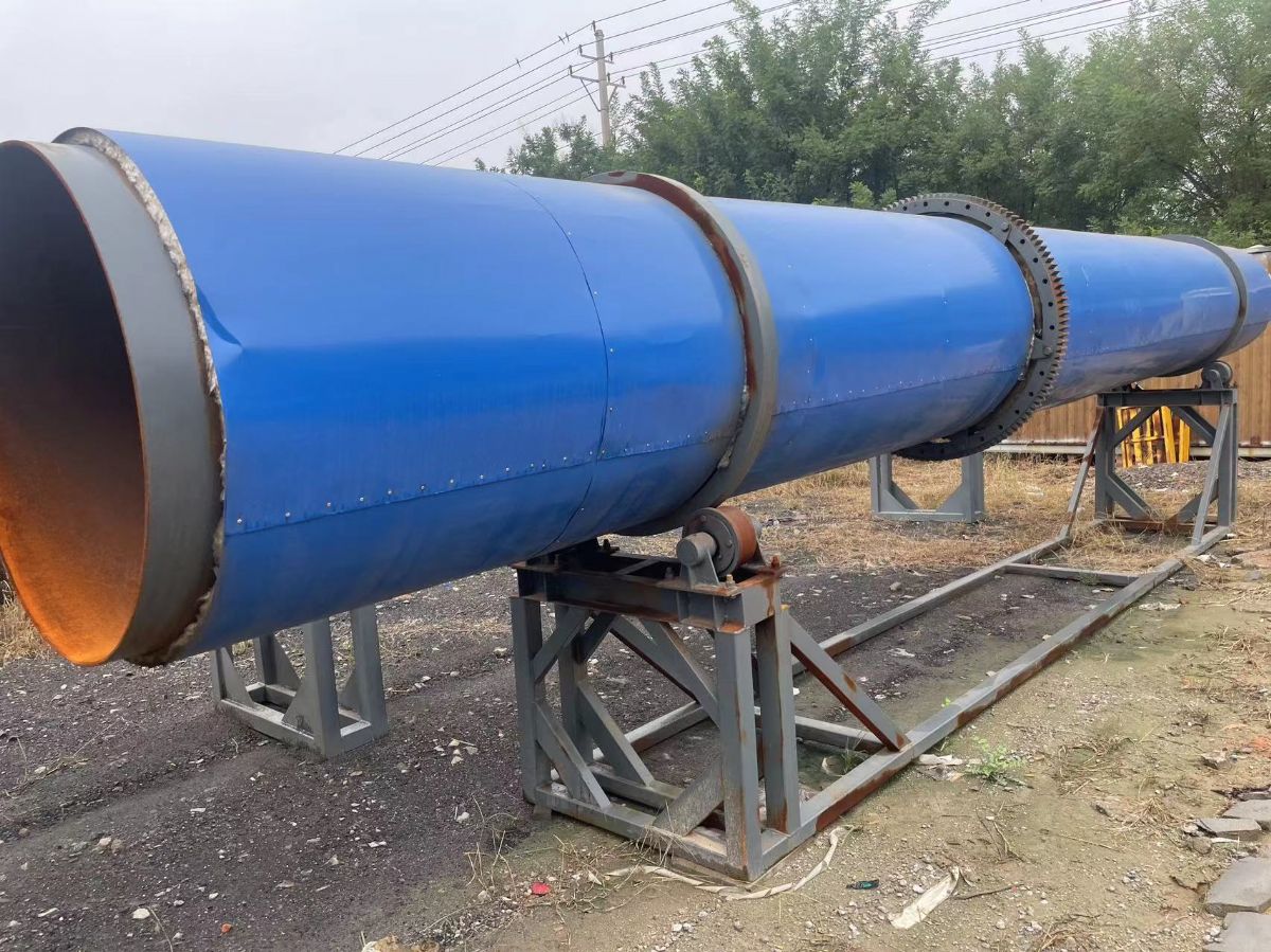 出售二手矿粉三筒烘干机 转筒烘干机 二手有机肥滚筒烘干机