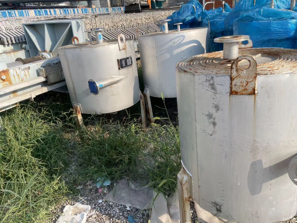 转让二手80平方蒸发式换热器 不锈钢材质立式螺旋板换热器