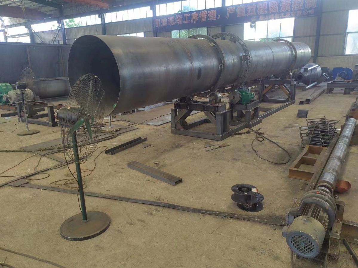 二手1米2X12米滚筒烘干机、锯末三回程沙子烘干设备加工定做
