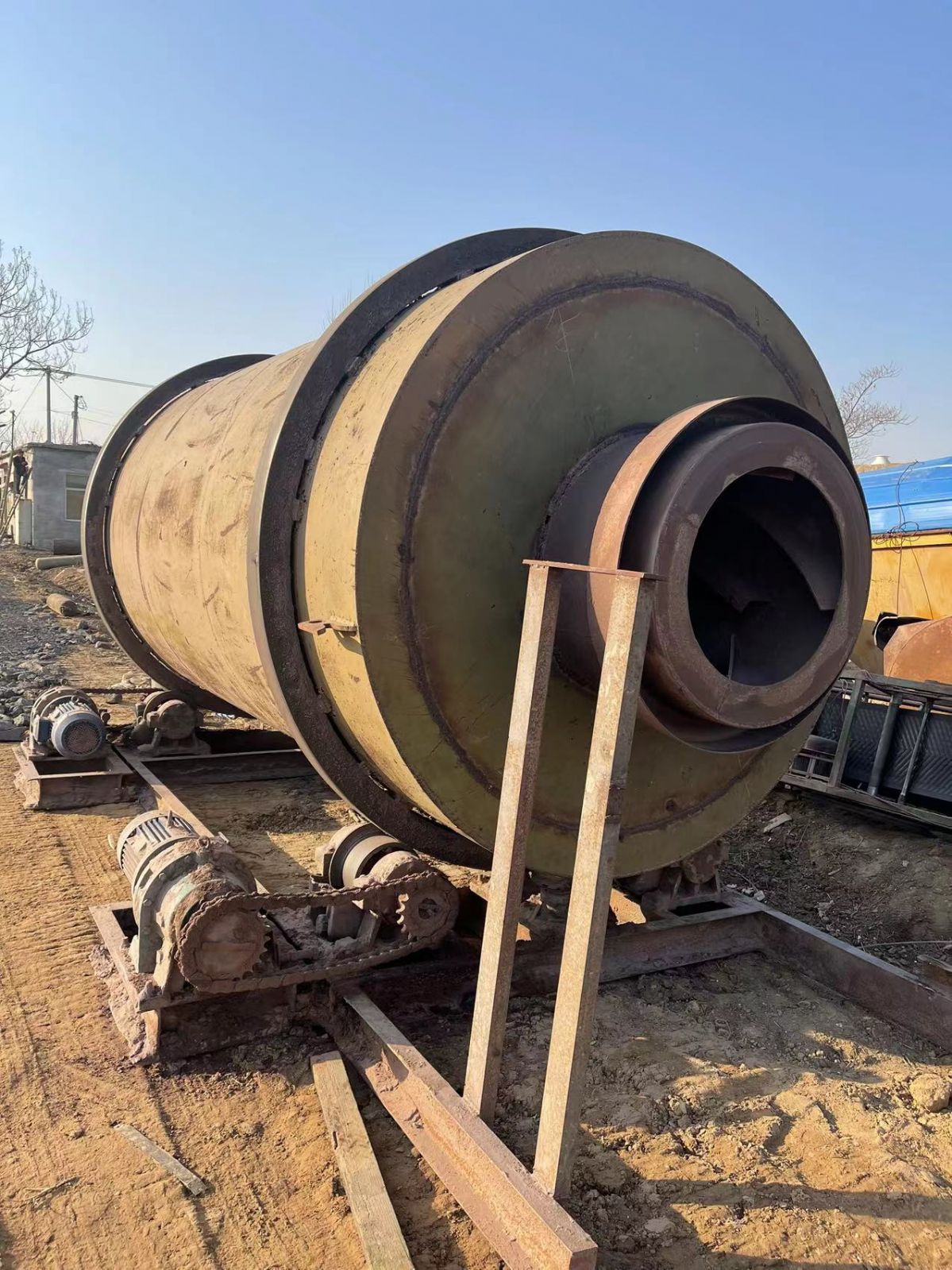 出售二手三回程滚筒烘干机 二手2米X6三筒烘干机全套设备