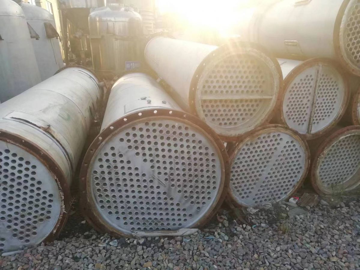 转让二手30平方不锈钢列管式冷凝器 二手蒸发器 列管式钛材冷凝器