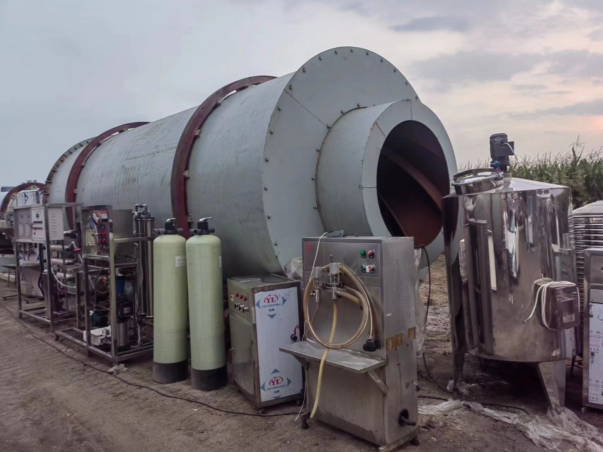 出售二手大型三回程砂浆烘干机 二手回转筒烘干机