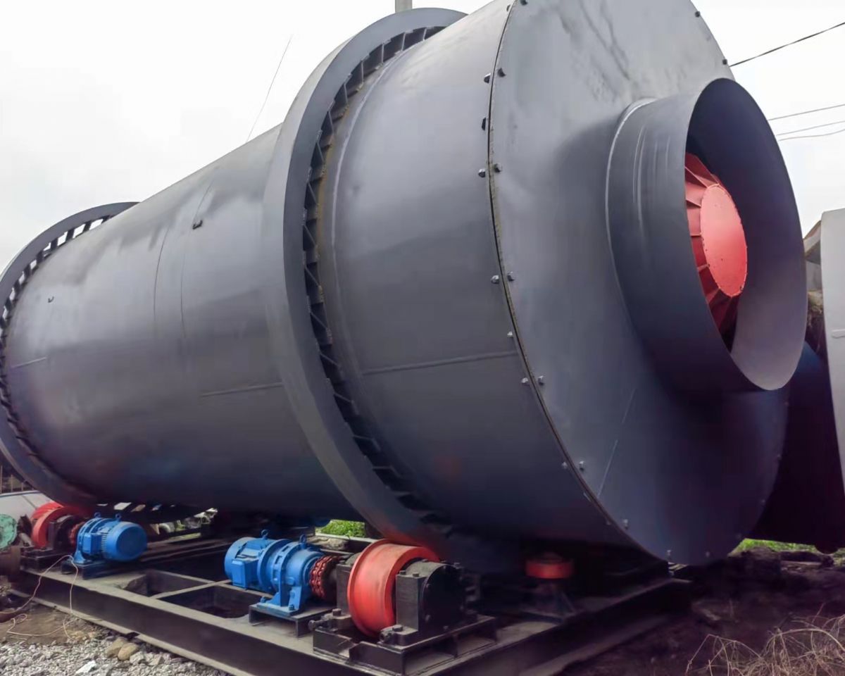 二手2.5米X7米三回程滚筒烘干机生物质颗粒热风炉