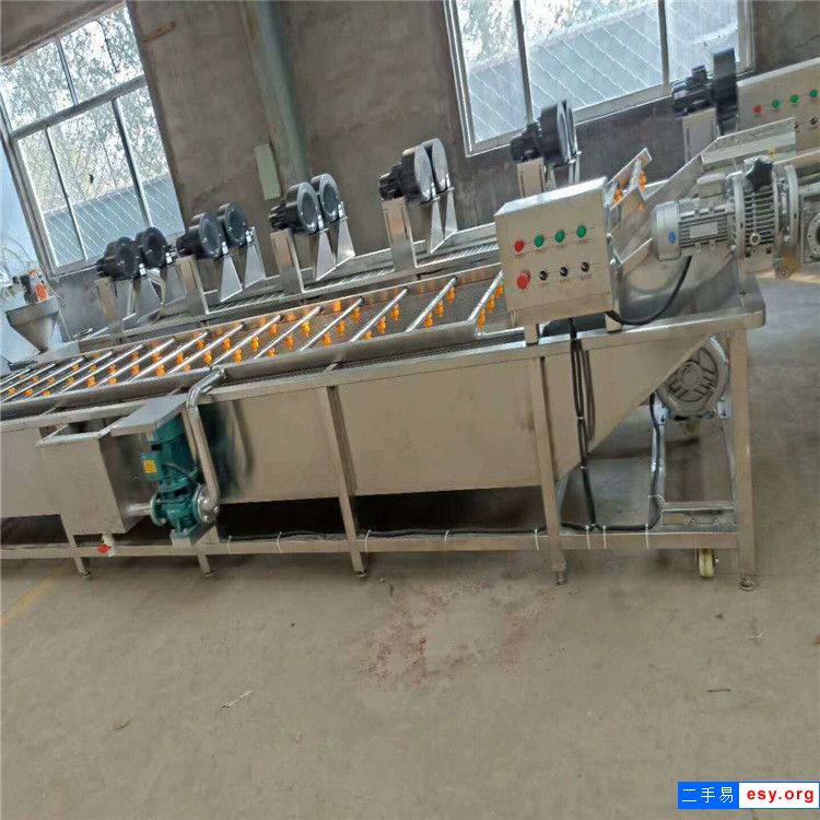 出售二手果蔬气泡清洗机304不锈钢气泡清洗机涡流清洗机风干机振动筛