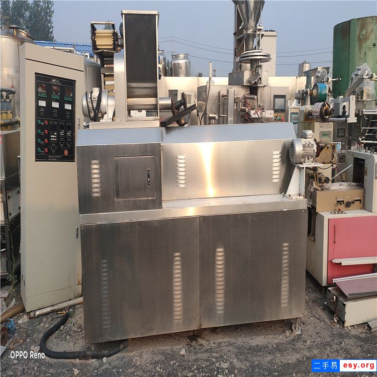 转让二手双螺杆狗粮膨化机膨化机生产线宠物膨化休闲食品加工设备微波