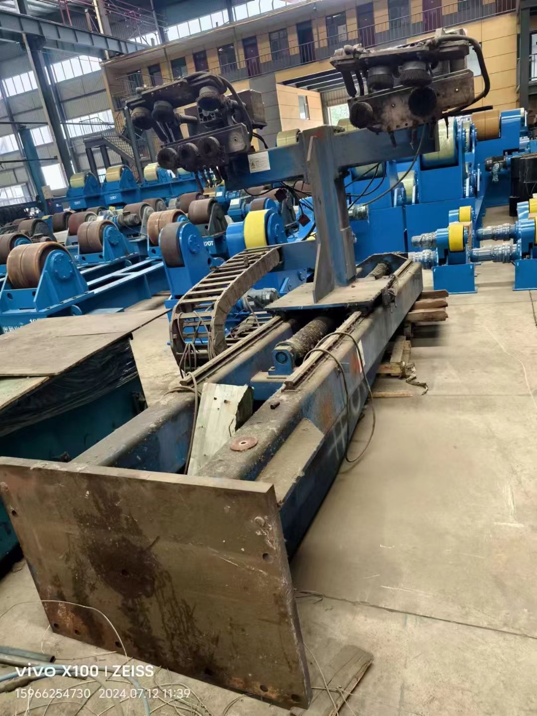 低价转让一台天水产，直缝外焊机，12米直缝内孔焊