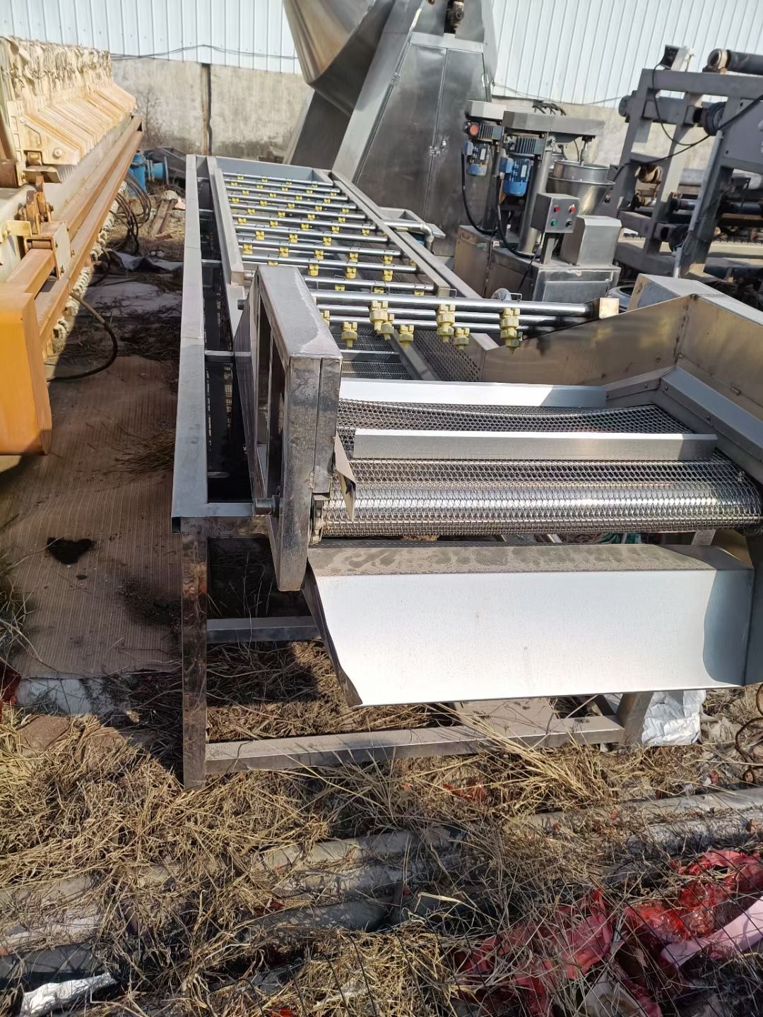 出售二手1.5米毛混清洗机 果蔬气泡清洗机 不锈钢风干机