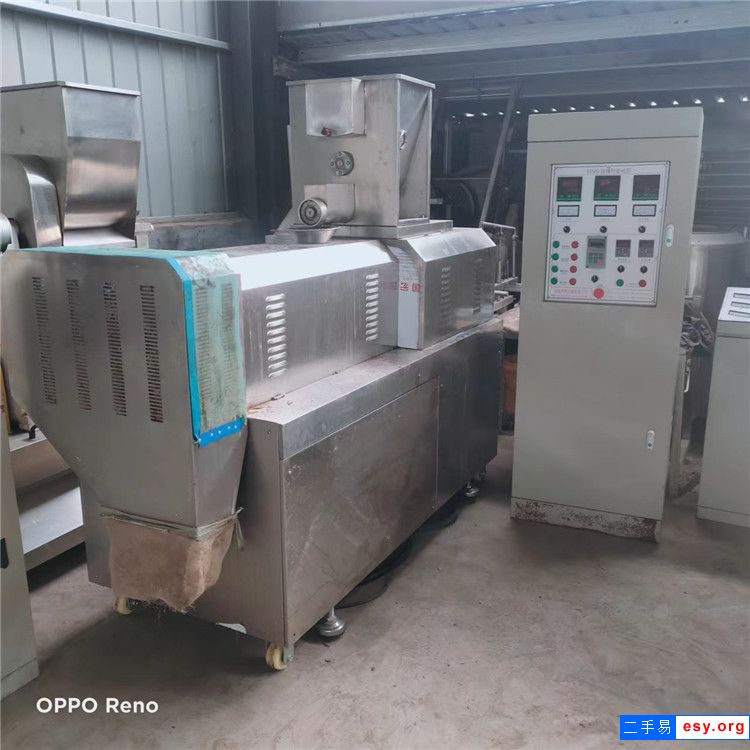 出售二手狗粮膨化机65/70型双螺杆膨化机八角桶*烘干机整套设备