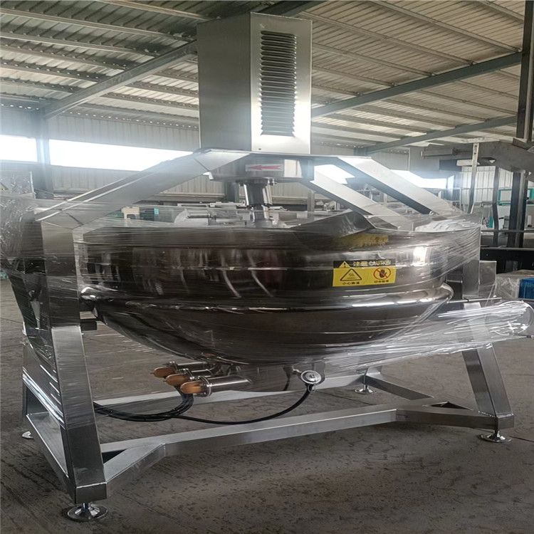 转让二手1000L燃气夹层锅不锈钢行星搅拌炒锅 高黏度酱料型全自动炒锅