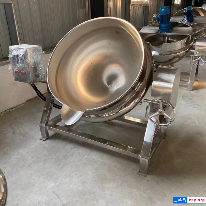 出售二手自动行星辣椒酱炒锅燃气600升电加热夹层锅可倾斜夹层锅