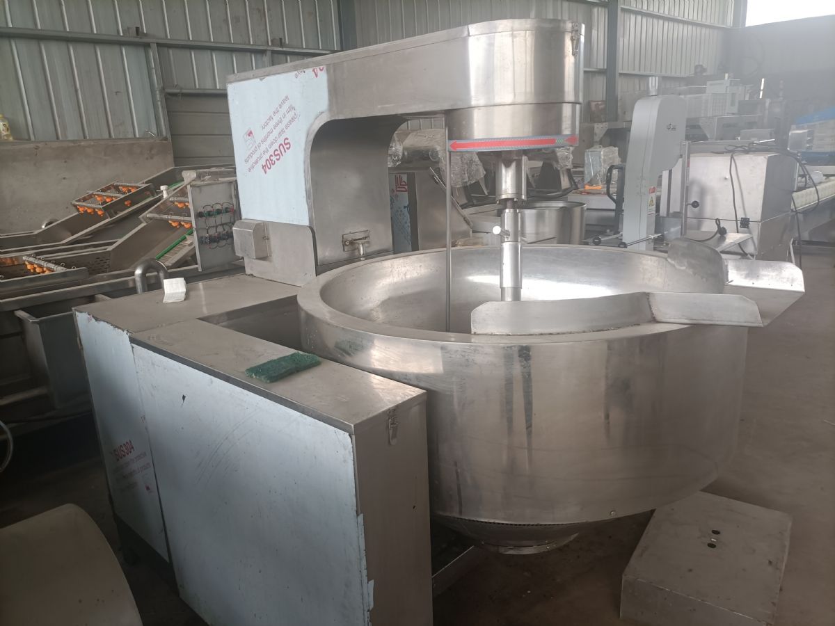 出售二手燃气电加热夹层锅 立式蒸汽搅拌夹层锅 500升行星自动炒锅