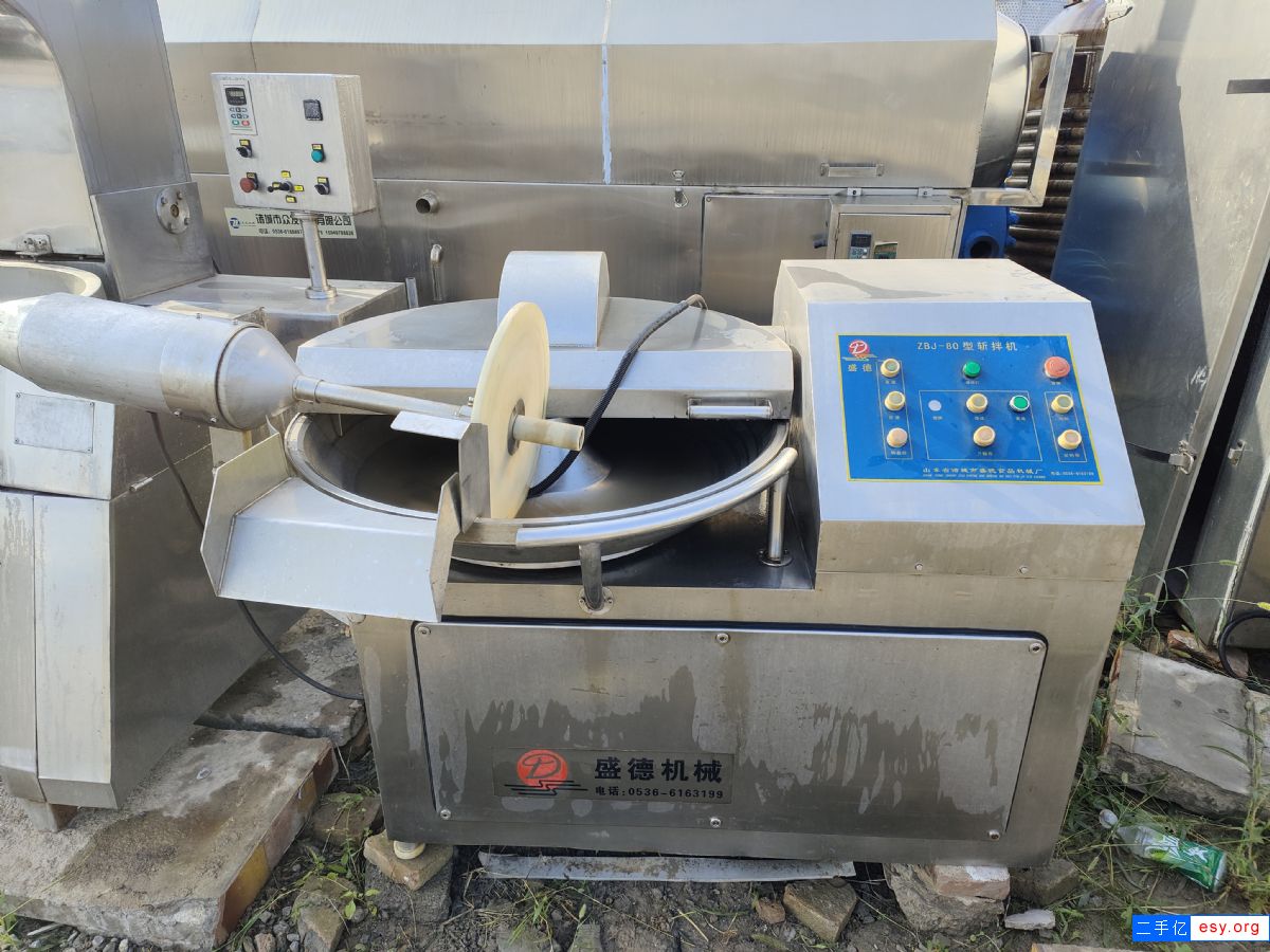 出售二手肉类加工设备变频斩拌机 冻肉绞肉机灌肠机香肠轧线机
