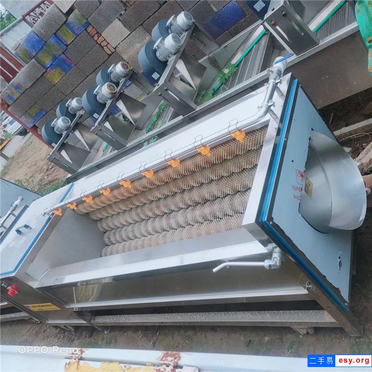 出售二手不锈钢气泡清洗机毛辊清洗机果蔬连续式洗菜设备高压清洗 省时省力