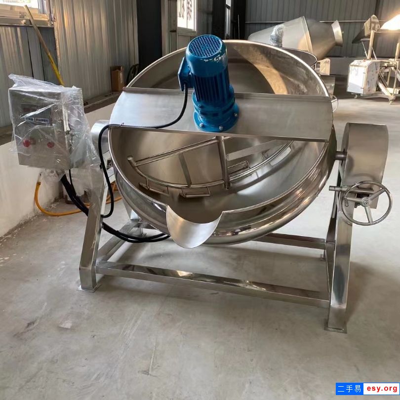 出售二手自动行星辣椒酱炒锅燃气600升电加热夹层锅可倾斜夹层锅