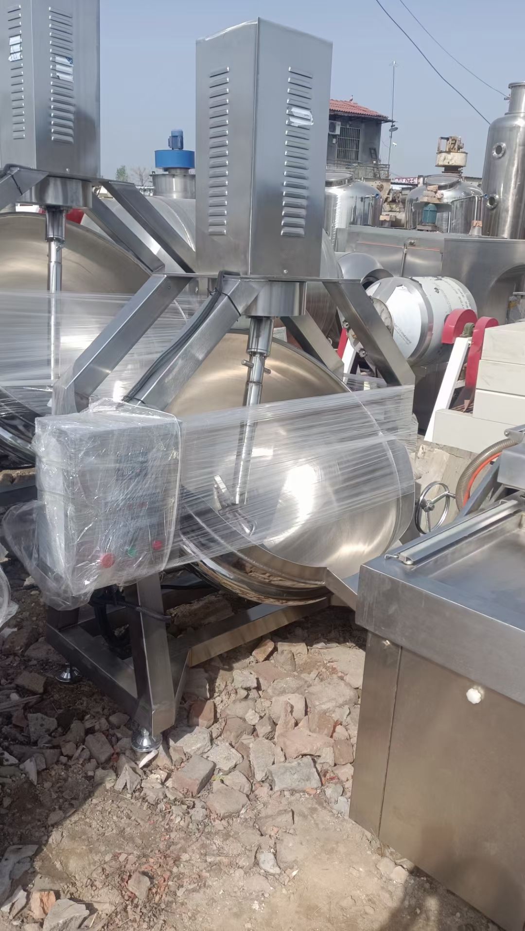 转让二手行星自动炒锅火锅底料熬制锅可倾斜搅拌夹层锅