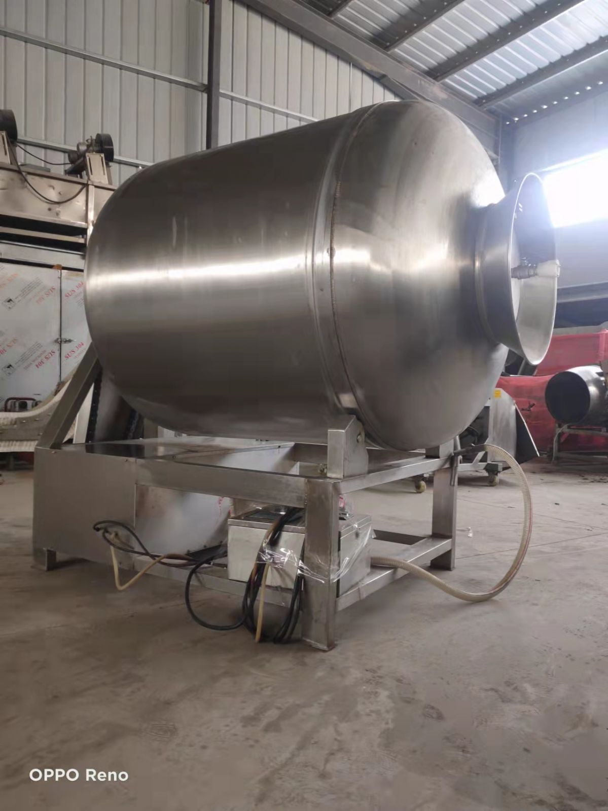 转让二手牛排腌制入味滚揉机 变频调速滚揉机 液压翻盖滚揉机