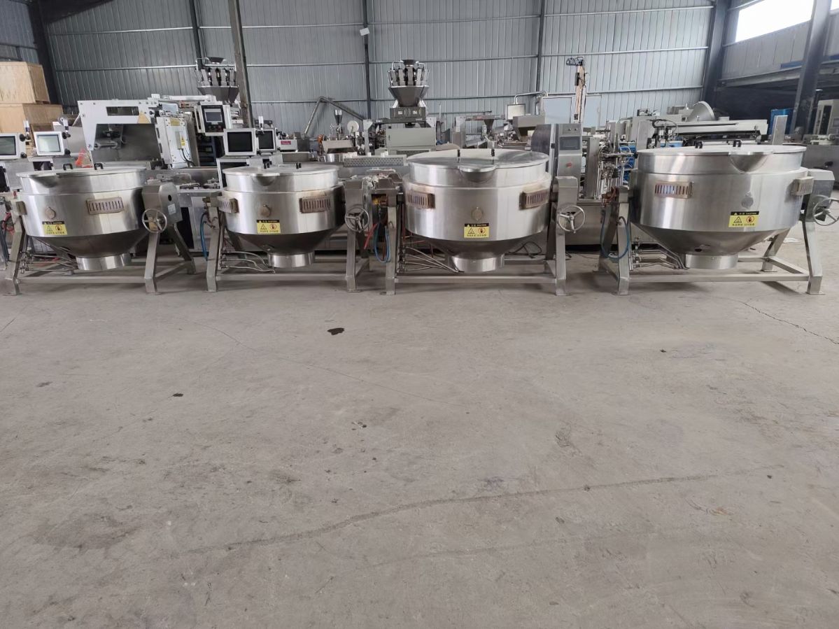 转让二手燃气600升电加热夹层锅 电磁行星自动炒锅 可倾斜搅拌夹层锅