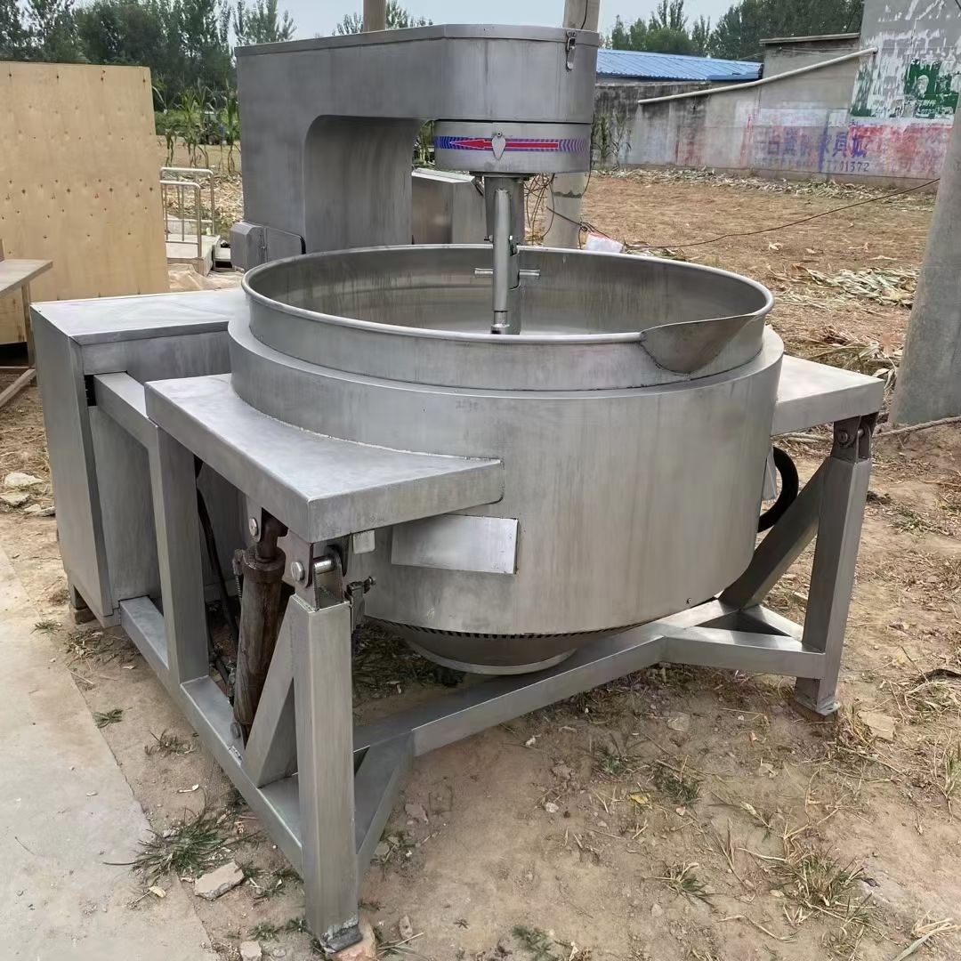 转让二手燃气600升电加热夹层锅 电磁行星自动炒锅 可倾斜搅拌夹层锅