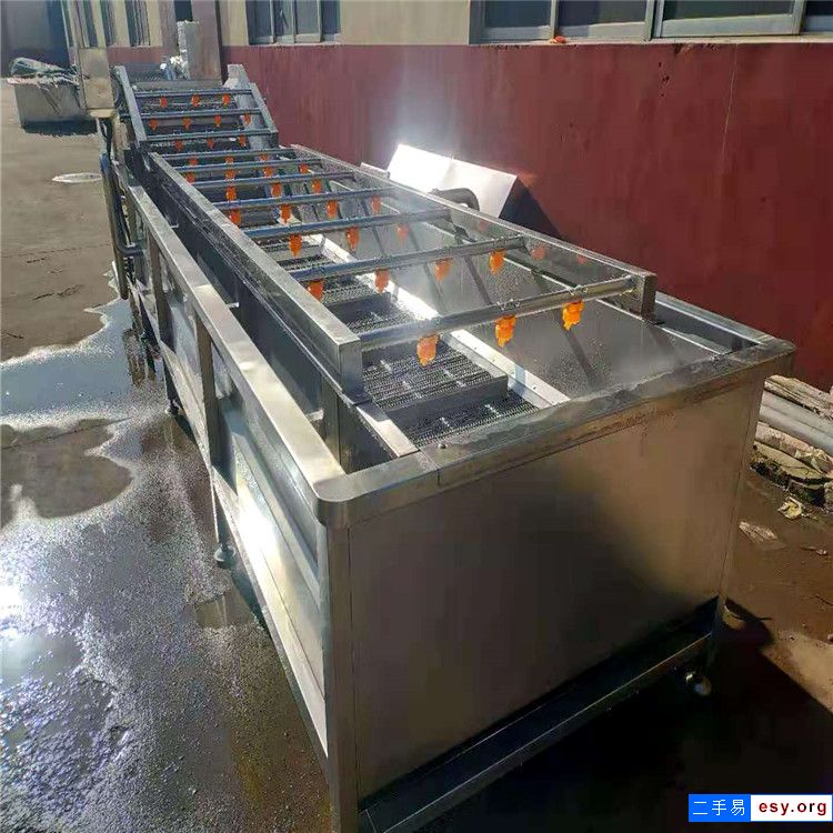 转让二手3-6米高压喷淋蔬菜汽泡清洗线蔬菜风干机连续式操作规格齐全