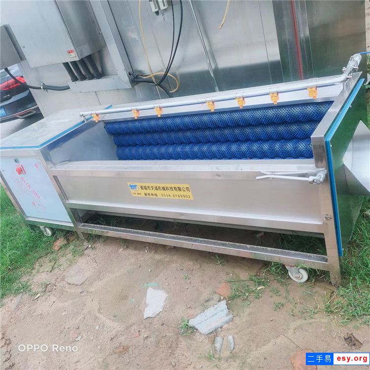 出售二手不锈钢气泡清洗机毛辊清洗机果蔬连续式洗菜设备高压清洗 省时省力