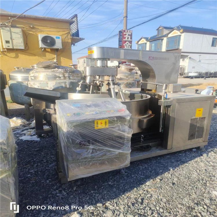 出售二手1000L燃气夹层锅 850L不锈钢电磁多爪炒锅二手搅拌夹层锅