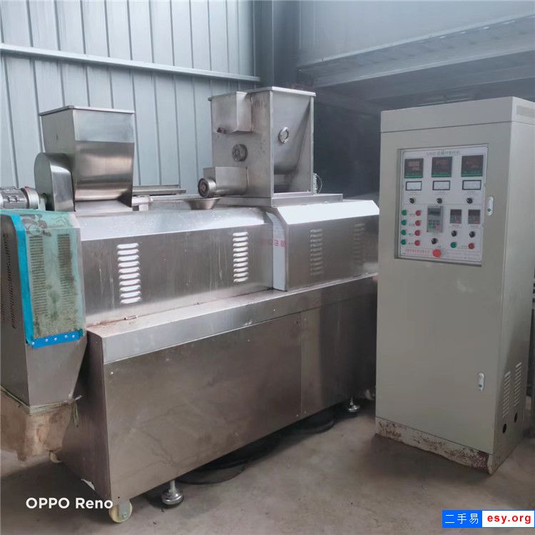 出售二手狗粮膨化机65/70型双螺杆膨化机八角桶*烘干机整套设备