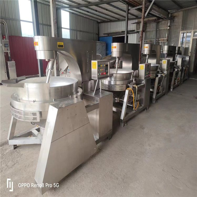 转让二手1000L燃气夹层锅不锈钢行星搅拌炒锅 高黏度酱料型全自动炒锅