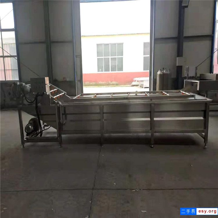 转让二手3-6米高压喷淋蔬菜汽泡清洗线蔬菜风干机连续式操作规格齐全