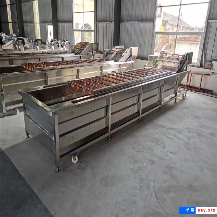 出售二手不锈钢气泡清洗机毛辊清洗机果蔬连续式洗菜设备高压清洗 省时省力