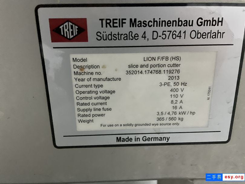 二手TREIF35砍排机，德国进口