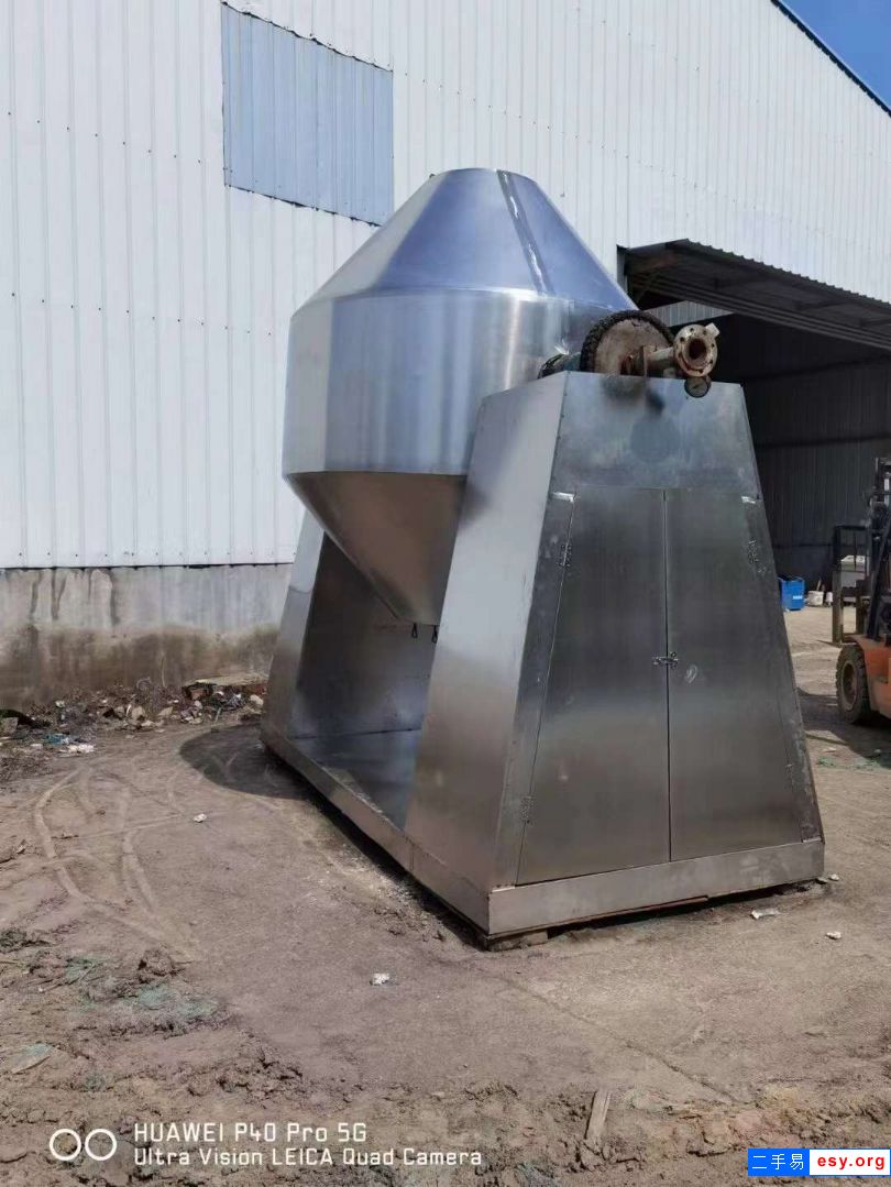 出售二手双锥干燥机 两台5000L搪瓷双锥干燥机